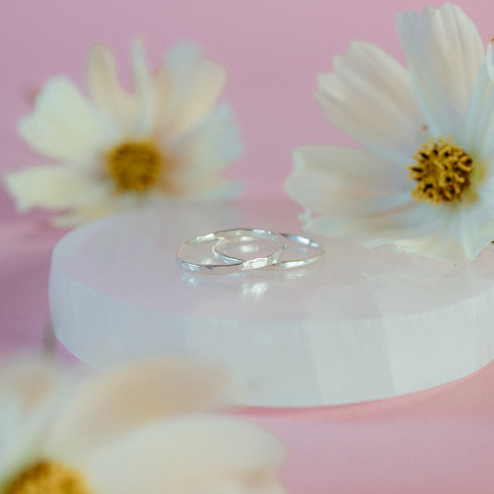 Minimalist Hammered Stacking Ring