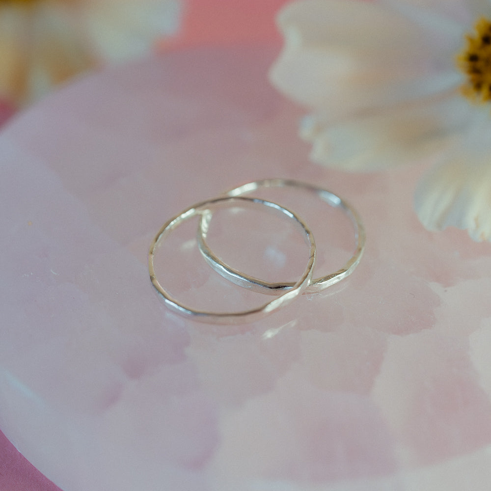 Minimalist Hammered Stacking Ring